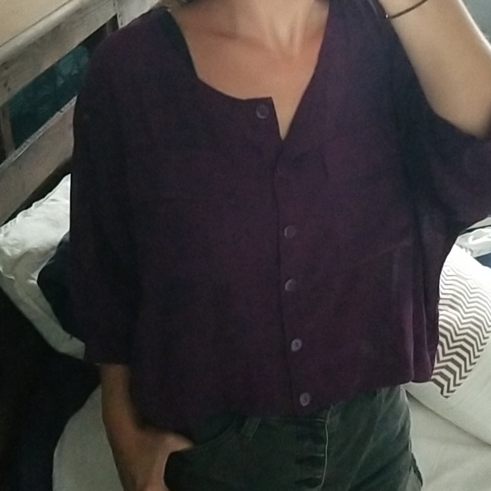 Purple sheer top